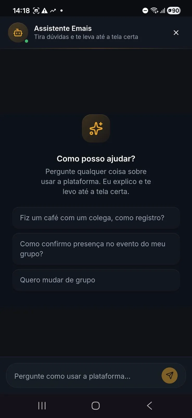 The assistant, which explains and takes you to the right screen